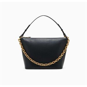 EMPORIO ARMANI Black Medium leather hobo bag Chain NEW $748